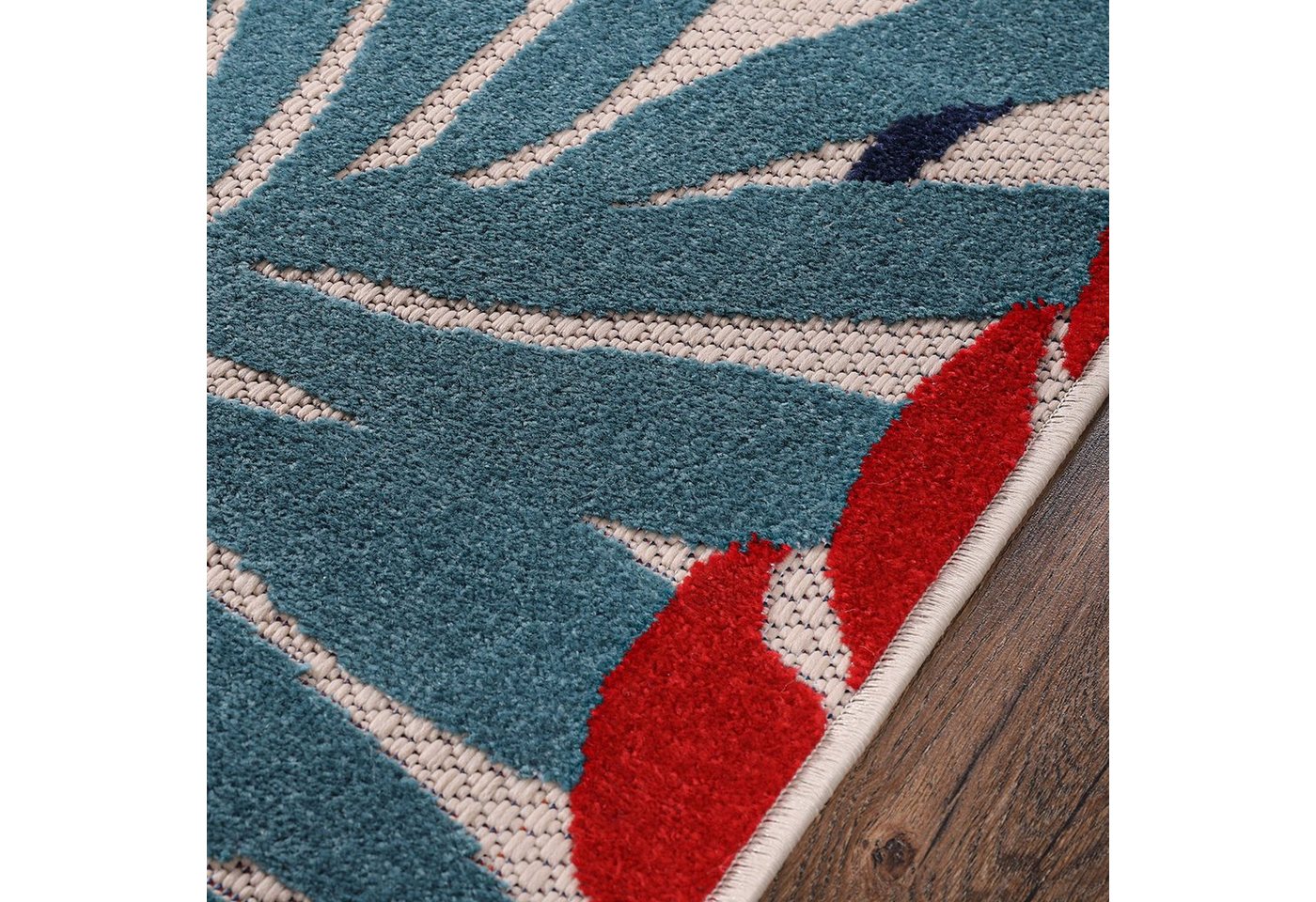 Sanat Teppich Floral Outdoor, auch als Läufer und Rund, rechteckig, Höhe: 6 mm, In- und Outdoor geeignet, florales Design, Balkon, Terasse – Bild 5 von 5