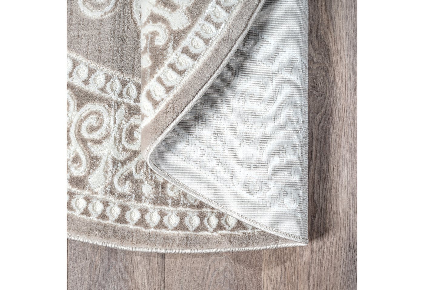Sanat Teppich Harmony 3204, auch als Läufer und rund, rund, Höhe: 12 mm, Wohnzimmer, Kurzflor, modern, Orient Optik, Schlafzimmer – Bild 3 von 5