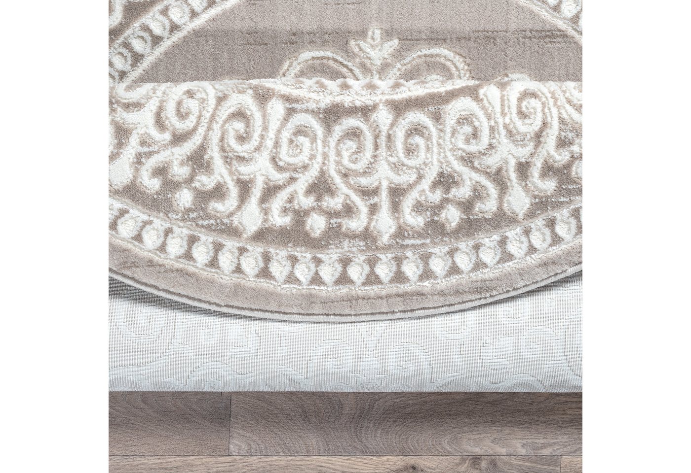 Sanat Teppich Harmony 3204, auch als Läufer und rund, rund, Höhe: 12 mm, Wohnzimmer, Kurzflor, modern, Orient Optik, Schlafzimmer – Bild 4 von 5