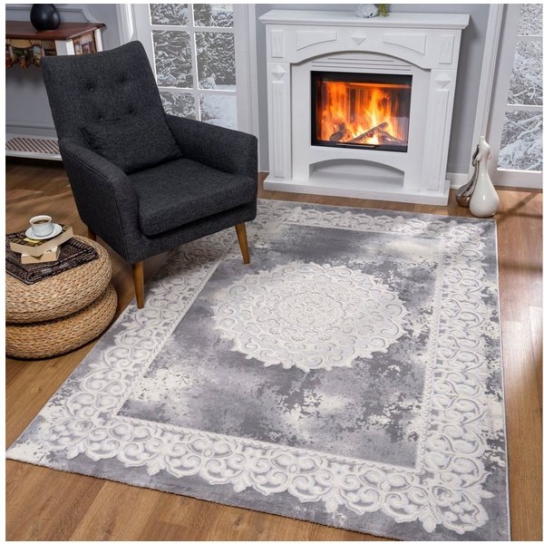 Sanat Teppich Harmony 3205, auch als Läufer und rund, rechteckig, Höhe: 12 mm, Wohnzimmer, Kurzflor, modern, Orient Optik, Schlafzimmer