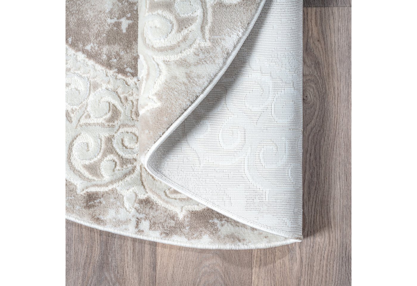 Sanat Teppich Harmony 3205, auch als Läufer und rund, rund, Höhe: 12 mm, Wohnzimmer, Kurzflor, modern, Orient Optik, Schlafzimmer – Bild 3 von 5
