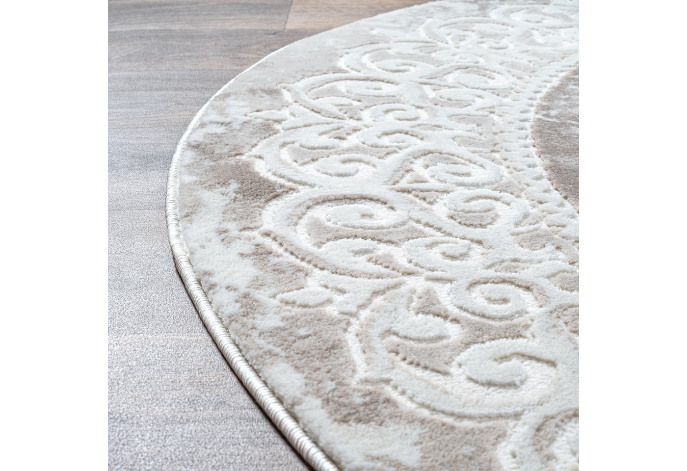 Sanat Teppich Harmony 3205, auch als Läufer und rund, rund, Höhe: 12 mm, Wohnzimmer, Kurzflor, modern, Orient Optik, Schlafzimmer – Bild 4 von 5