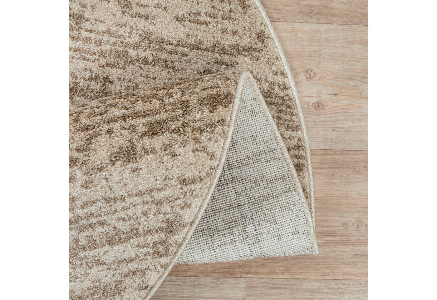 Sanat Teppich Oslo, auch als Läufer und in Rund, rund, Höhe: 10 mm, meliert, robuster Kurzflor, Wohnzimmer, Schlafzimmer, Kinderzimmer – Bild 3 von 5