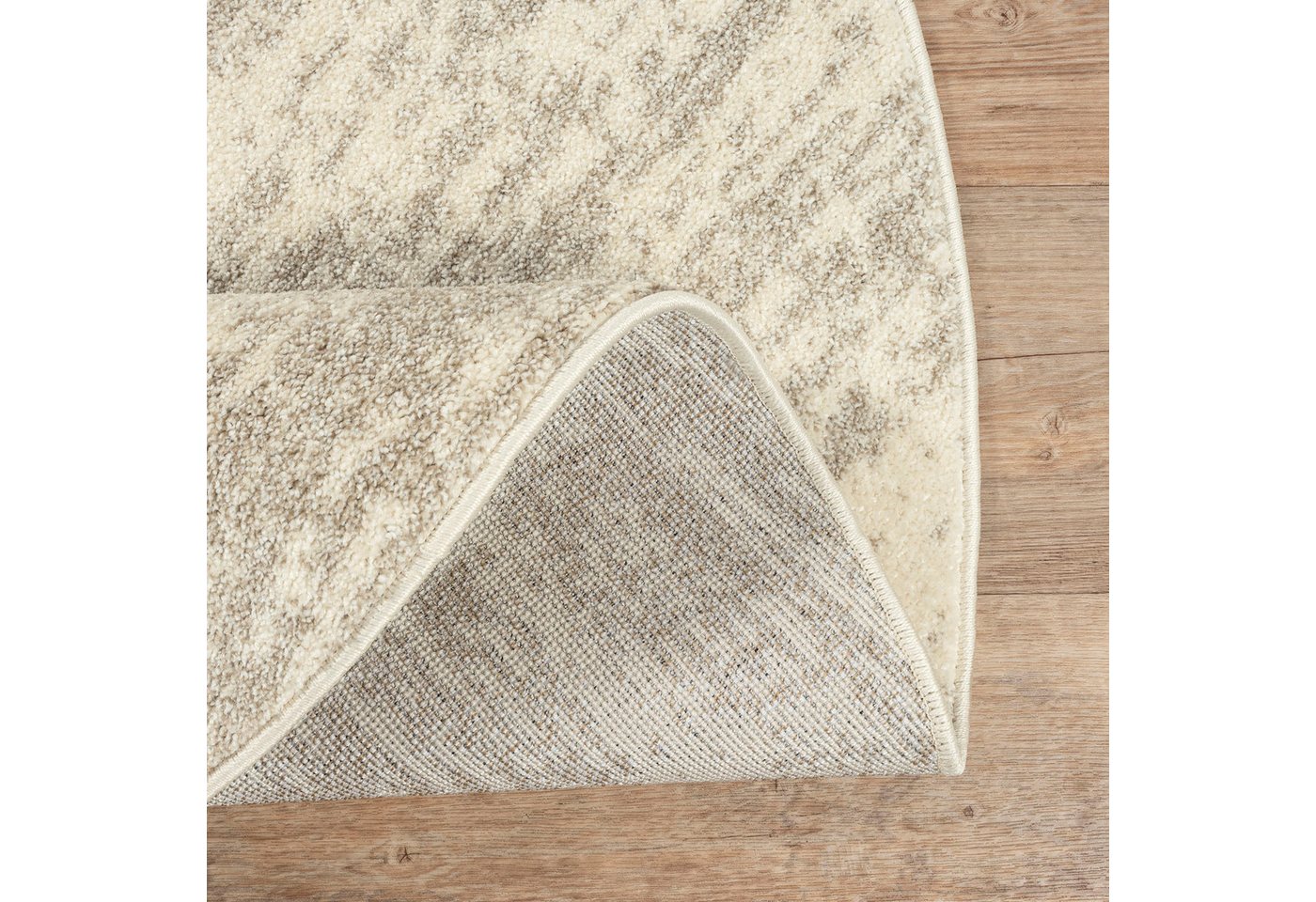 Sanat Teppich Oslo, auch als Läufer und in Rund, rund, Höhe: 10 mm, meliert, robuster Kurzflor, Wohnzimmer, Schlafzimmer, Kinderzimmer – Bild 3 von 5