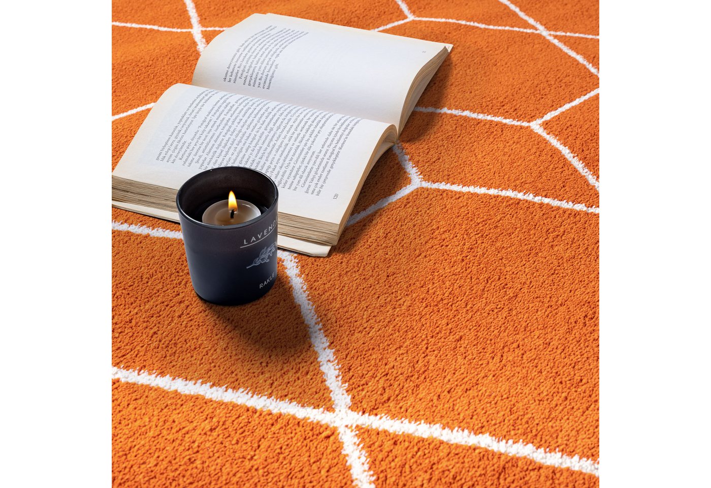 Sanat Teppich Trellis, auch als Läufer und Rund, rechteckig, Höhe: 10 mm, Kurzflor, skandi, boho, große Farbauswahl, alle Räume – Bild 4 von 5
