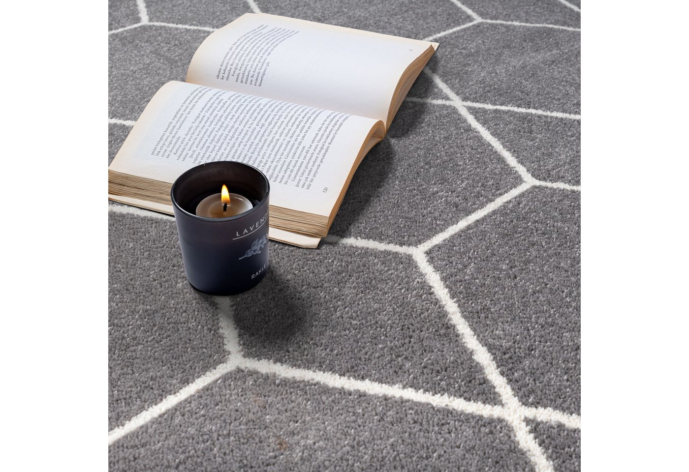 Sanat Teppich Trellis, auch als Läufer und Rund, rechteckig, Höhe: 10 mm, Kurzflor, skandi, boho, große Farbauswahl, alle Räume – Bild 4 von 5