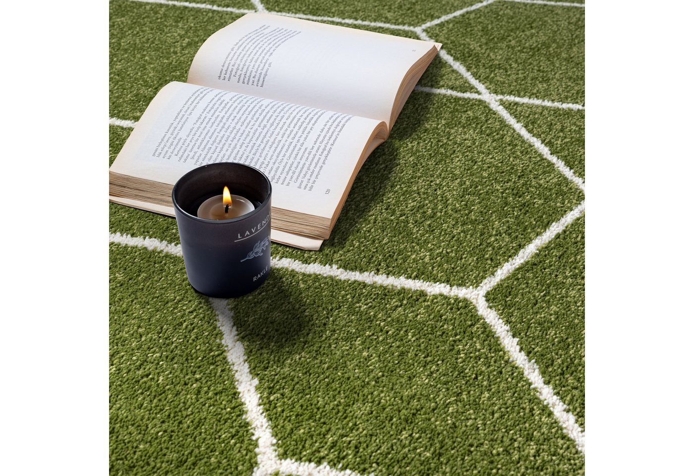 Sanat Teppich Trellis, auch als Läufer und Rund, rechteckig, Höhe: 10 mm, Kurzflor, skandi, boho, große Farbauswahl, alle Räume – Bild 4 von 5
