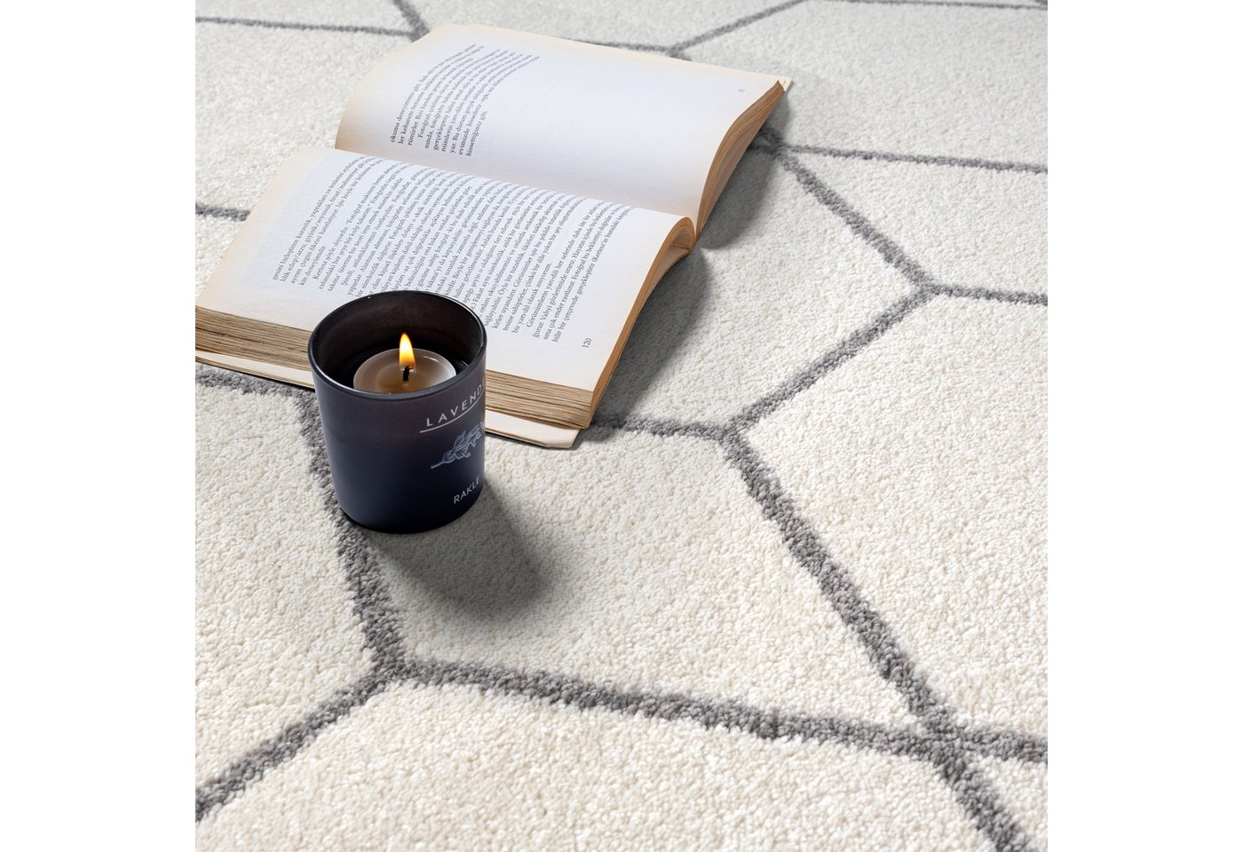 Sanat Teppich Trellis, auch als Läufer und Rund, rechteckig, Höhe: 10 mm, Kurzflor, skandi, boho, große Farbauswahl, alle Räume – Bild 4 von 5