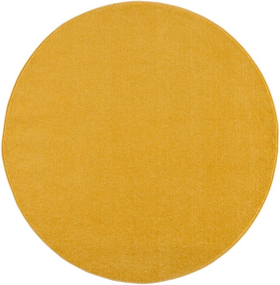 Sanat Teppich UNI, auch als Läufer und Rund, rund, Höhe: 13 mm, robuster Kurzflorteppich, große Farbauswahl, Wohnzimmer, alle Räume – Bild 2 von 5
