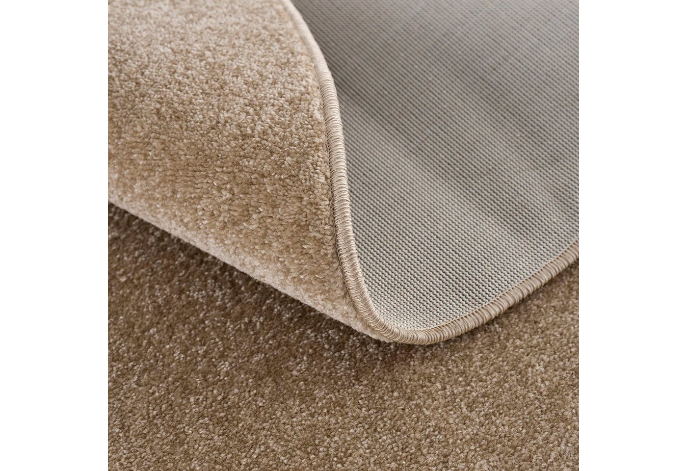 Sanat Teppich UNI, auch als Läufer und Rund, rund, Höhe: 13 mm, robuster Kurzflorteppich, große Farbauswahl, Wohnzimmer, alle Räume – Bild 3 von 5