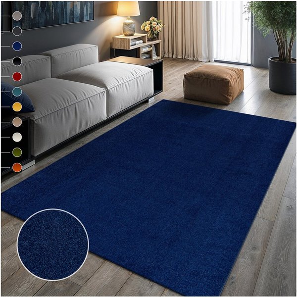 Sanat Teppich UNI, auch als Läufer und Rund, rechteckig, Höhe: 13 mm, robuster Kurzflorteppich, große Farbauswahl, Wohnzimmer, alle Räume