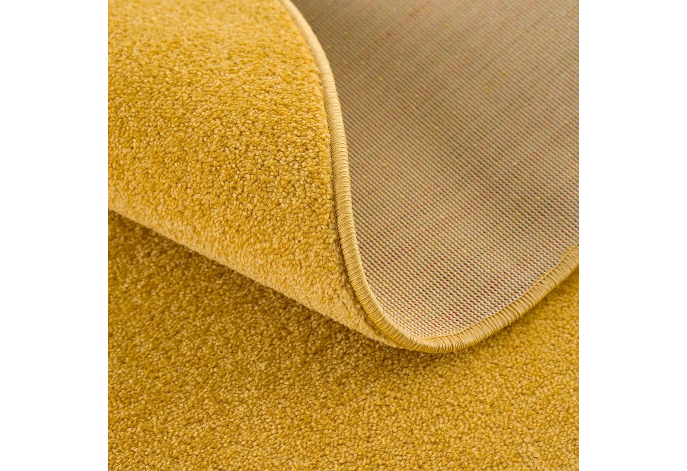 Sanat Teppich UNI, auch als Läufer und Rund, rund, Höhe: 13 mm, robuster Kurzflorteppich, große Farbauswahl, Wohnzimmer, alle Räume – Bild 3 von 5