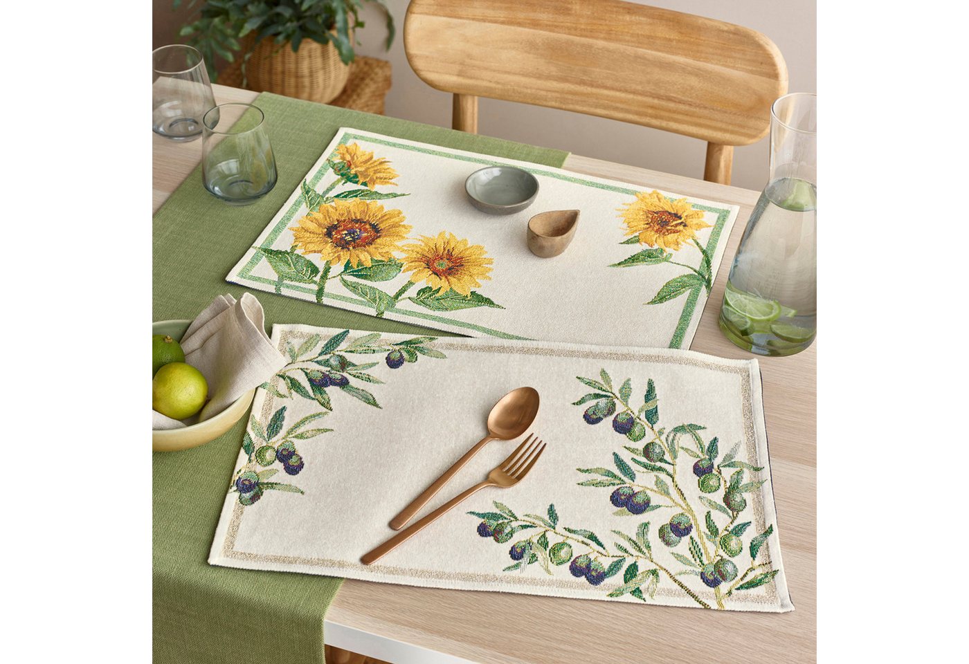 sander table + home Platzset Tischset "Olivastro" im 2er-Pack, Gobelin Motiv: Oliven – Bild 2 von 2