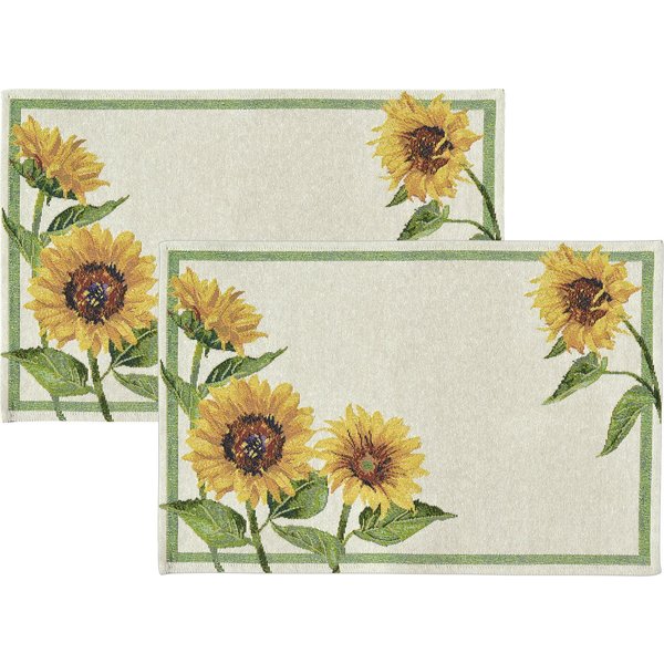 sander table + home Platzset Tischset "Solea" 2er-Pack, Gobelin Blumen/Motiv: Sonnenblumen