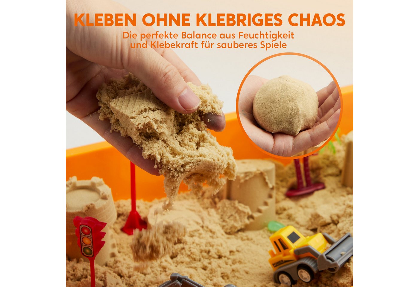 Klever Kits Sandform-Set Klever Kits Magic Sand Set Spielsand Baustelle Kinder Koffer Spielsand – Bild 3 von 5