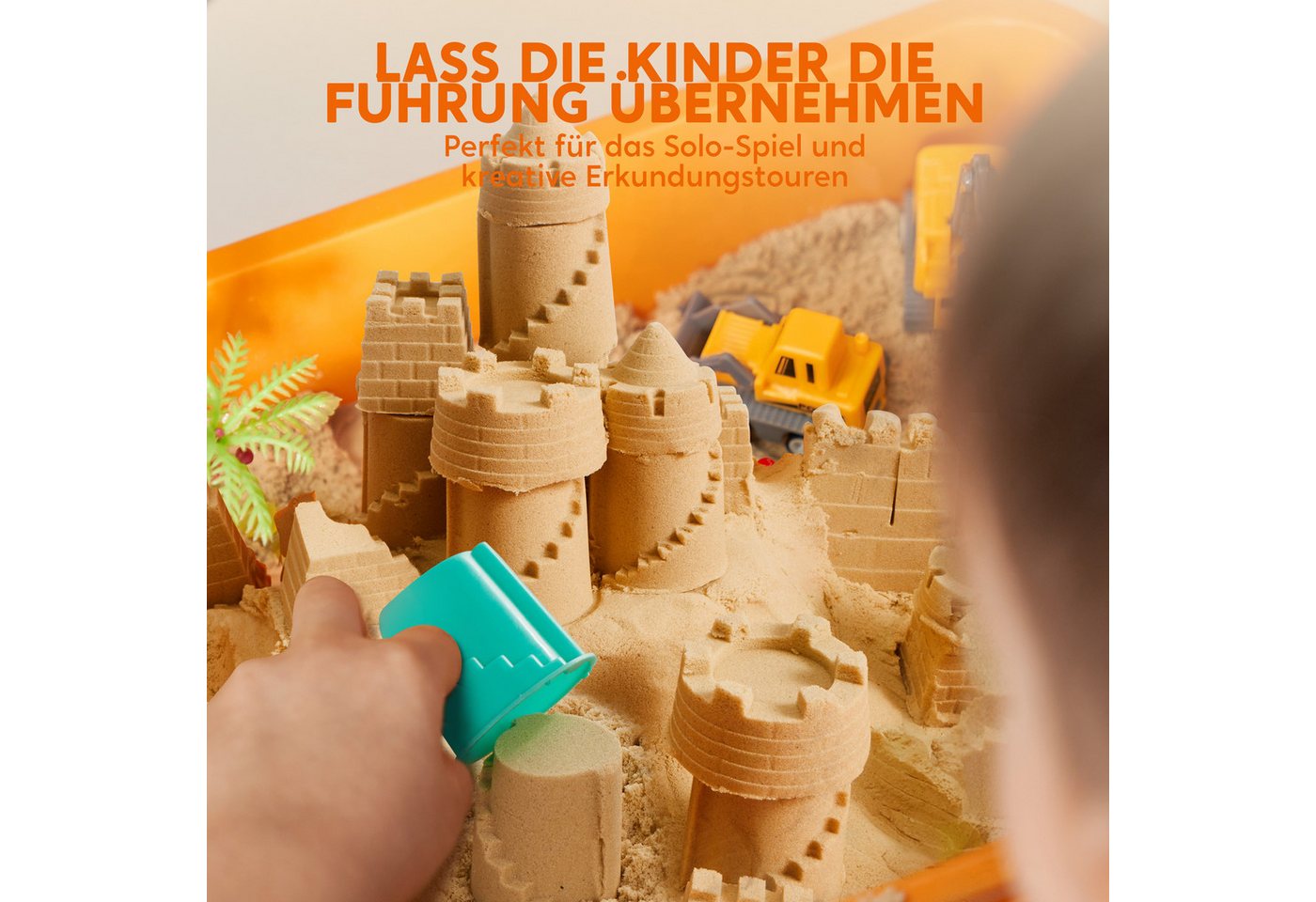Klever Kits Sandform-Set Klever Kits Magic Sand Set Spielsand Baustelle Kinder Koffer Spielsand – Bild 4 von 5