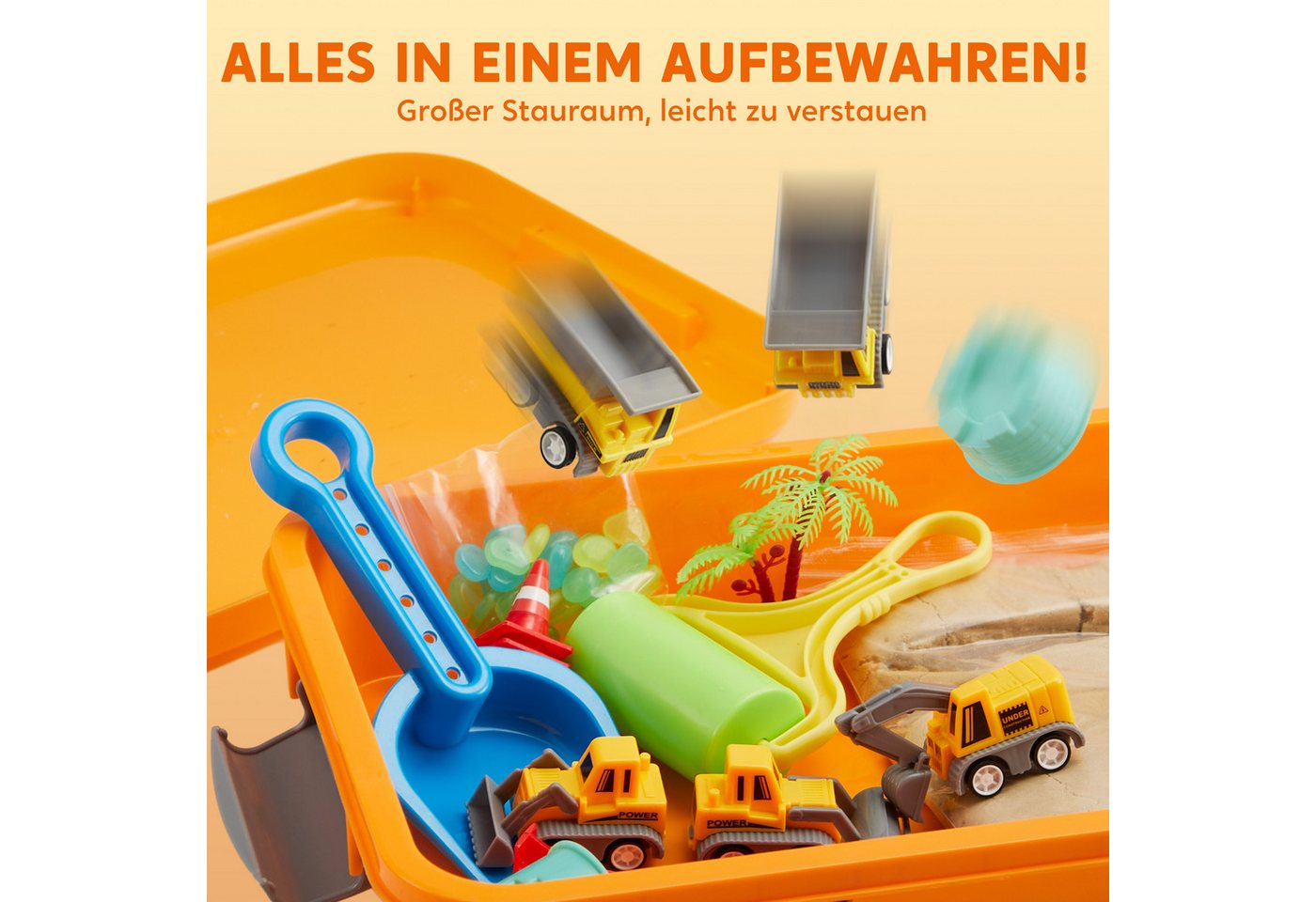 Klever Kits Sandform-Set Klever Kits Magic Sand Set Spielsand Baustelle Kinder Koffer Spielsand – Bild 5 von 5