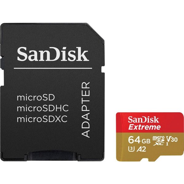 Sandisk Extreme 64GB Speicherkarte (64 GB, UHS Class 3, 170 MB/s Lesegeschwindigkeit)