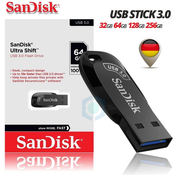 Sandisk SanDiskUltra Shift 3.0 USB Flash Drive 128GB USB-Stick