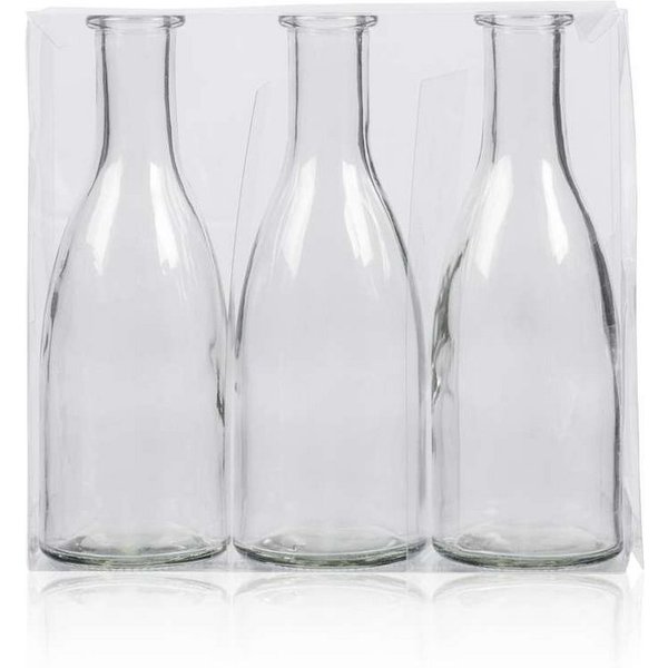 Sandra Rich Dekovase Glasvase 3er Set "Bottle groß" Ø 6,5 x 18,5cm, Glasflaschen