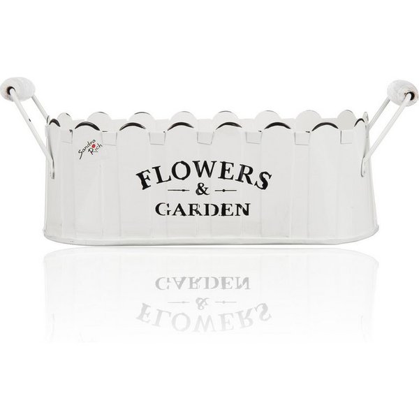 Sandra Rich Jardiniere FLOWERS & GARDEN Jardiniere Blumenkasten mit Griffen 26cm weiß