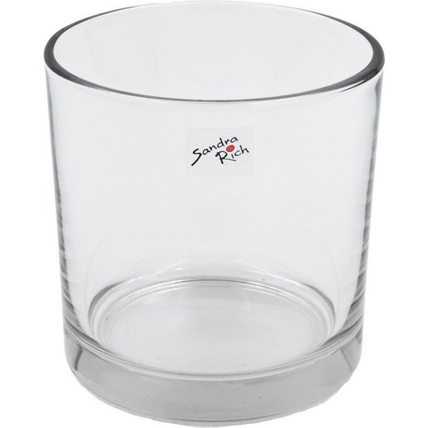 Sandra Rich Übertopf Glastopf L 14 x 14cm – großes Windlicht, Kerzenglas, Pflanztopf Glas