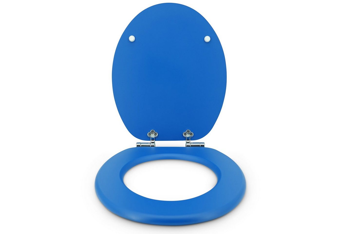 Sanfino WC-Sitz "Blau" Premium Toilettendeckel mit Absenkautomatik aus Holz, in Blau, hohem Sitzkomfort, einfache Montage – Bild 3 von 5