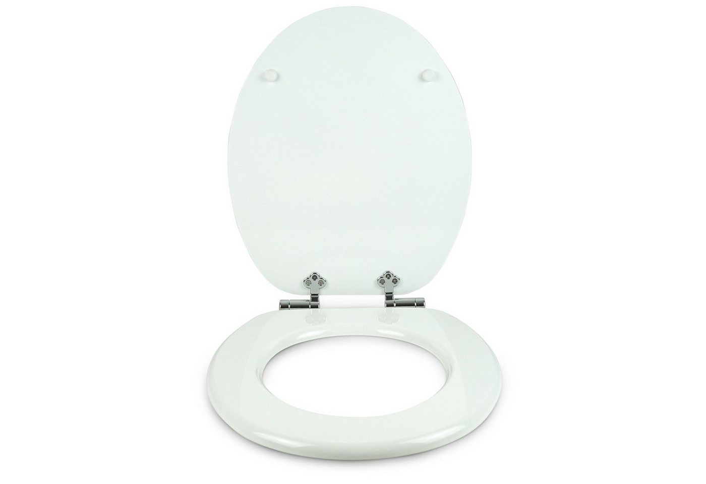 Sanfino WC-Sitz "White“ Premium Toilettendeckel mit Absenkautomatik aus Holz, bunter WC Sitz mit Motiv, hoher Sitzkomfort, einfache Montage – Bild 3 von 5