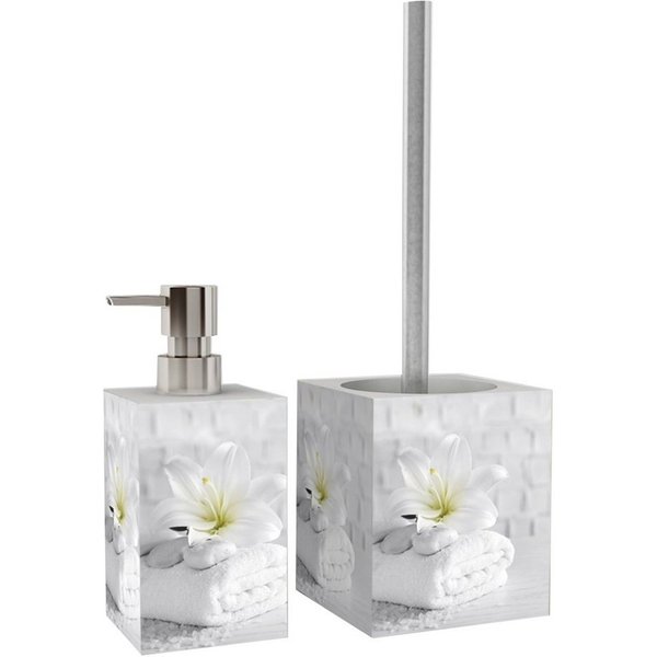 Sanilo Badaccessoire-Set Good Feeling, WC-Bürste und Seifenspender, 2 tlg., 2-tlg., auswechselbarer Bürstenkopf, stabile Pumpe, hochwertig & modern