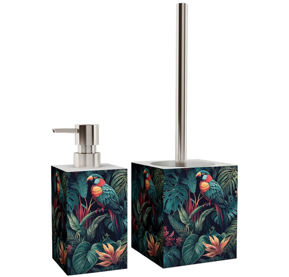 Sanilo Badaccessoire-Set mit Motiv, viele schöne Seifenspender und WC Bürsten zur Auswahl, Klobürste mit auswechselbaren Bürstenkopf, 2 tlg., 2-tlg., Desinfekti – Bild 2 von 5