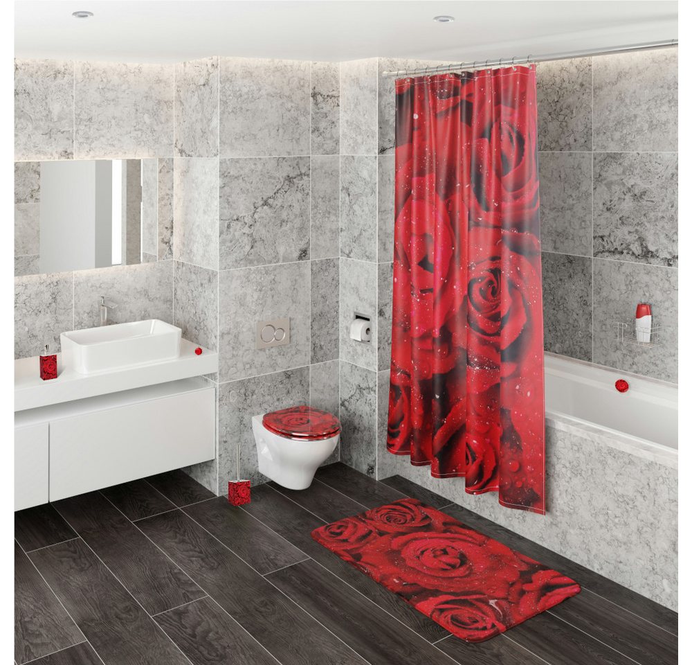 Sanilo Badematte Rosen, 50 x 80 cm, sehr weich, rutschfest, waschbar und schnelltrocknend, Polyester – Bild 2 von 5