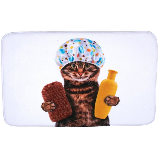 Sanilo Badematte Shower Cat, 50 x 80 cm, sehr weich, rutschfest, waschbar und schnelltrocknend, 100% Polyester