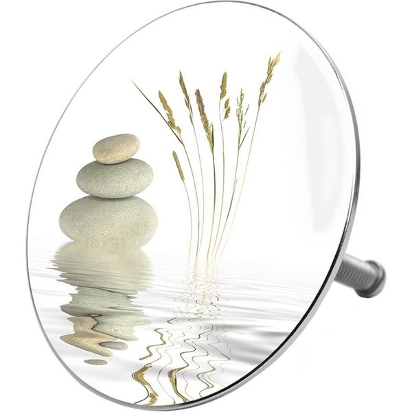 Sanilo Badewannenstöpsel Balance, Ø 7.2 cm, hochwertig, universell, mit Motiv, 100% wasserdicht