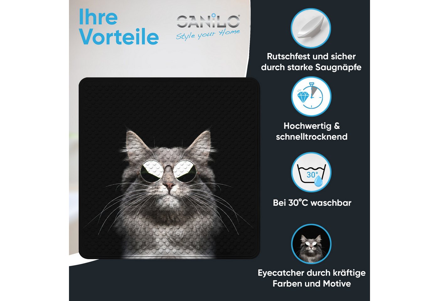 Sanilo Duschmatte mit Motiv, viele schöne Badematten zur Auswahl, rutschfeste & sichere Badematte, hochwertig, Kunststoff PVC, quadratisch, 230 extra starke Sau – Bild 2 von 5