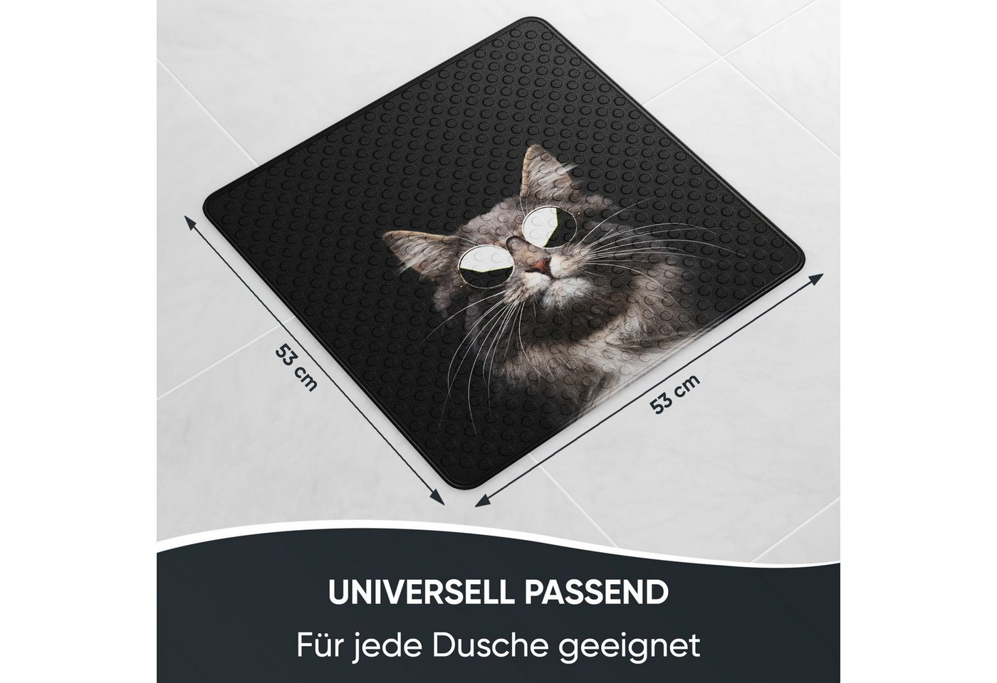 Sanilo Duschmatte mit Motiv, viele schöne Badematten zur Auswahl, rutschfeste & sichere Badematte, hochwertig, Kunststoff PVC, quadratisch, 230 extra starke Sau – Bild 3 von 5