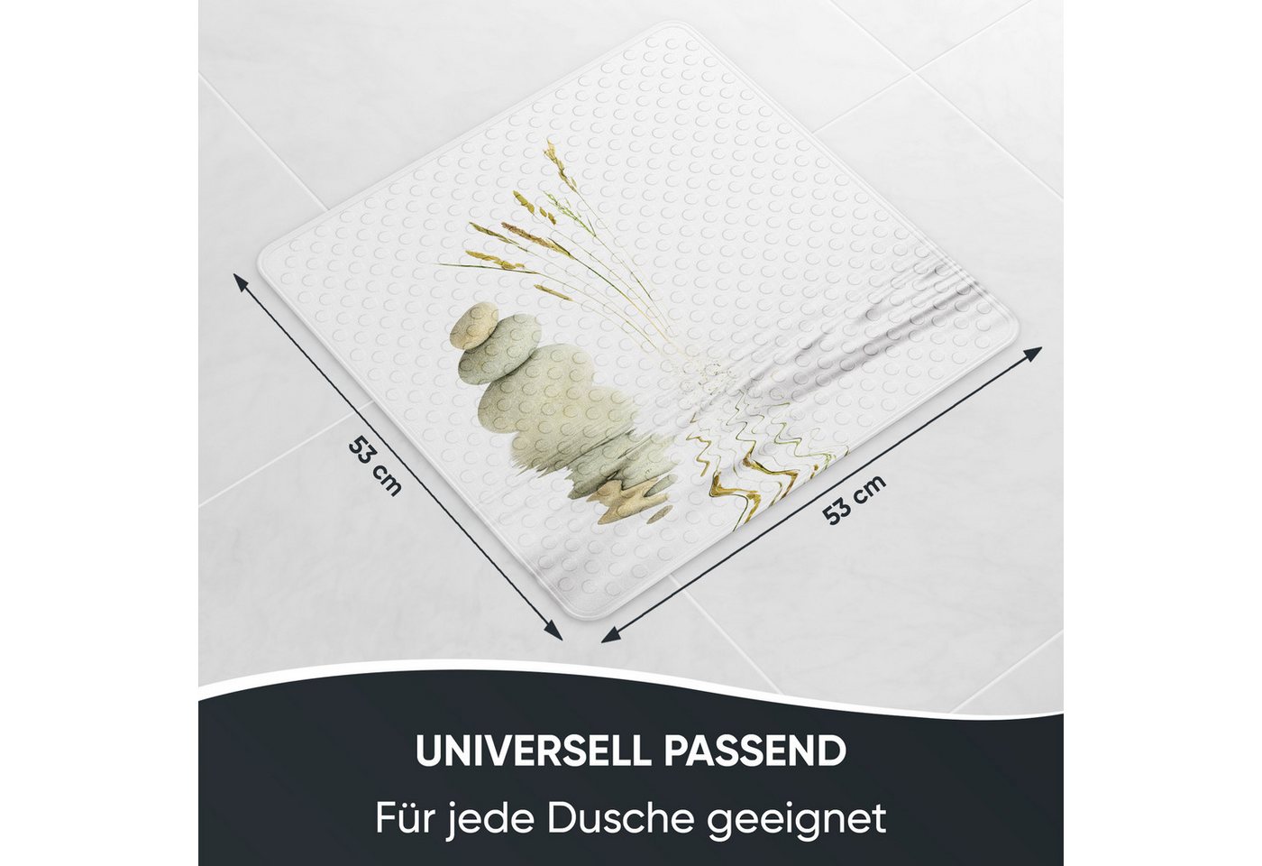 Sanilo Duschmatte mit Motiv, viele schöne Badematten zur Auswahl, rutschfeste & sichere Badematte, hochwertig, Kunststoff PVC, quadratisch, 230 extra starke Sau – Bild 3 von 5
