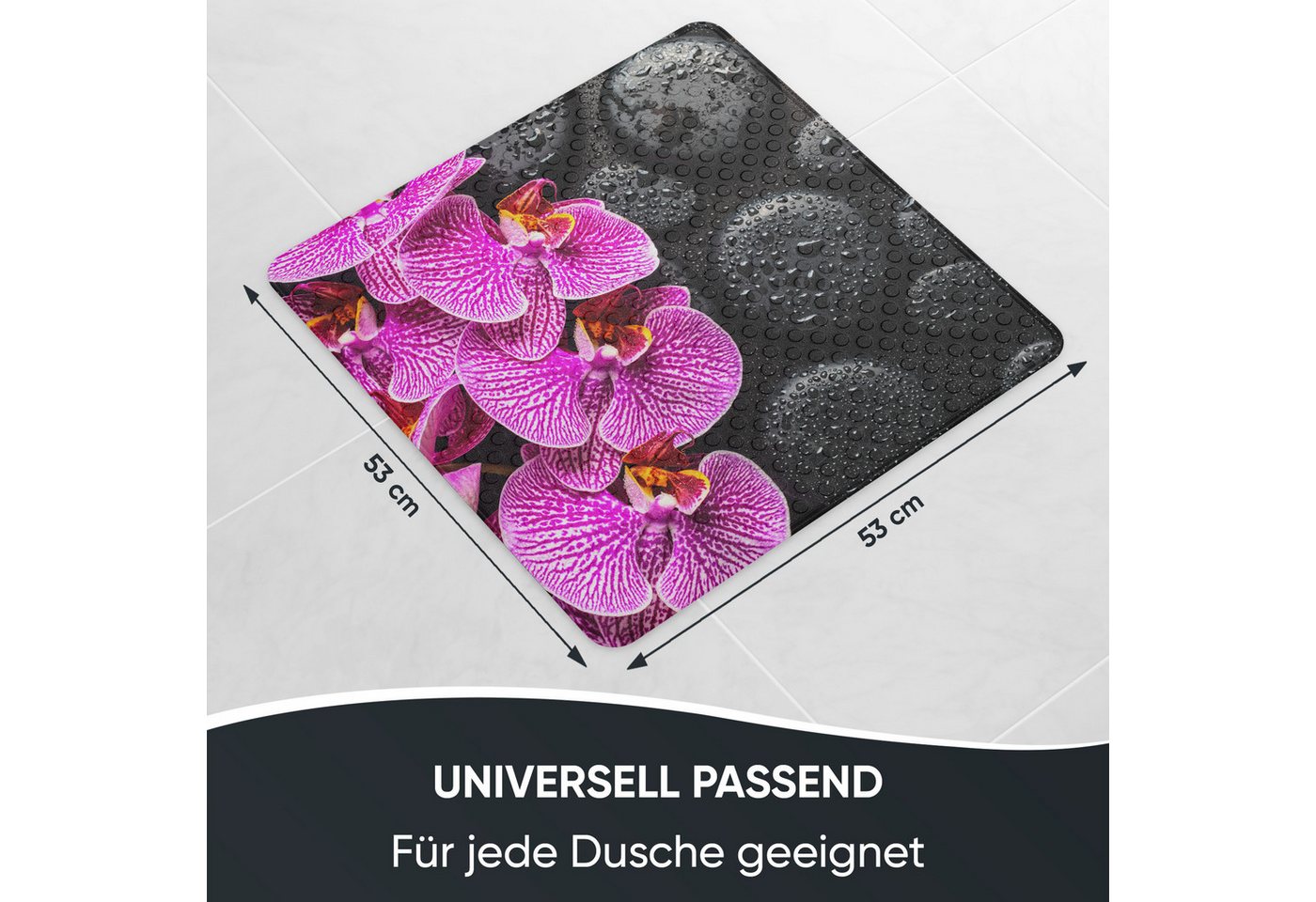 Sanilo Duschmatte mit Motiv, viele schöne Badematten zur Auswahl, rutschfeste & sichere Badematte, hochwertig, Kunststoff PVC, quadratisch, 230 extra starke Sau – Bild 3 von 5