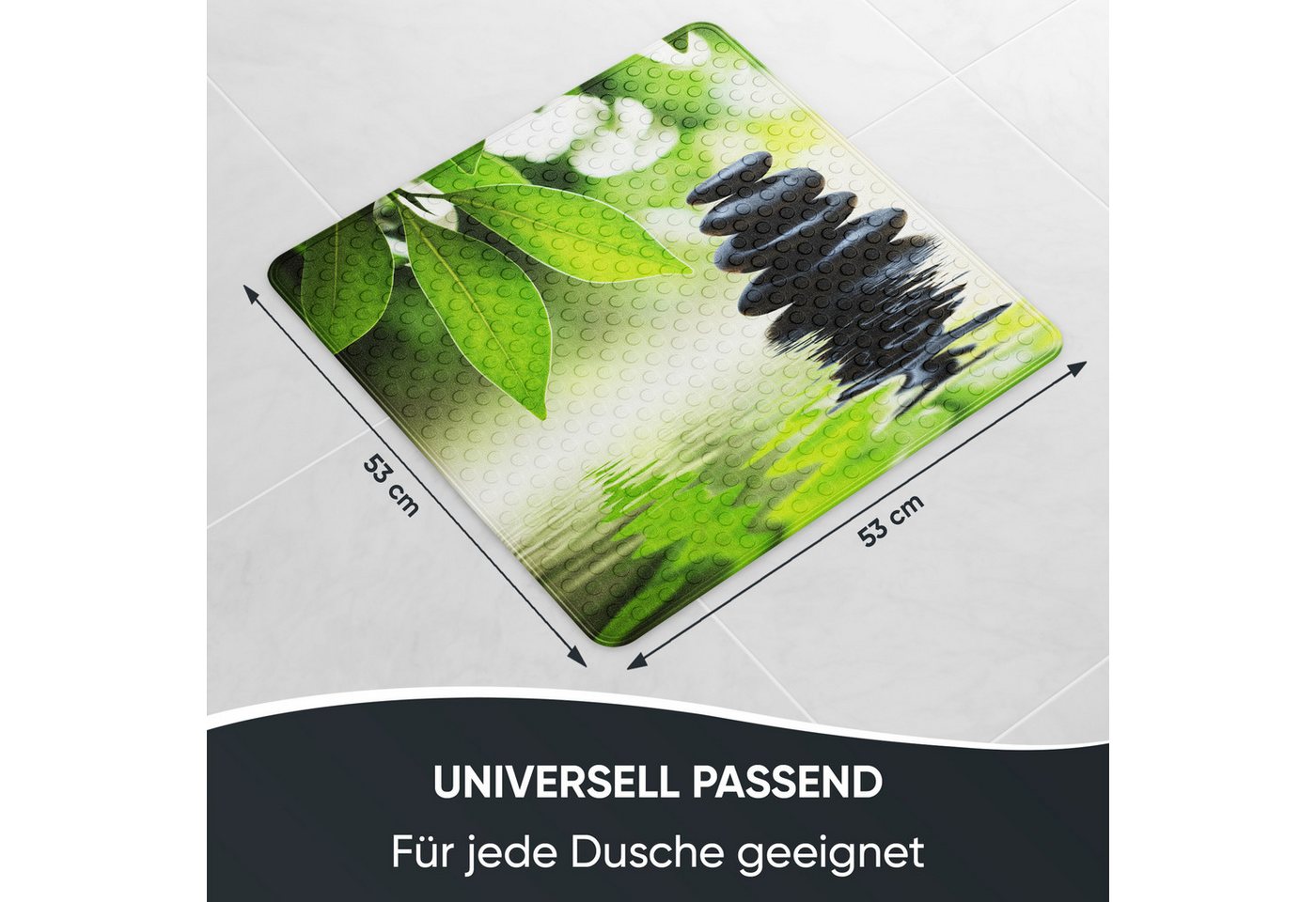 Sanilo Duschmatte mit Motiv, viele schöne Badematten zur Auswahl, rutschfeste & sichere Badematte, hochwertig, Kunststoff PVC, quadratisch, 230 extra starke Sau – Bild 3 von 5