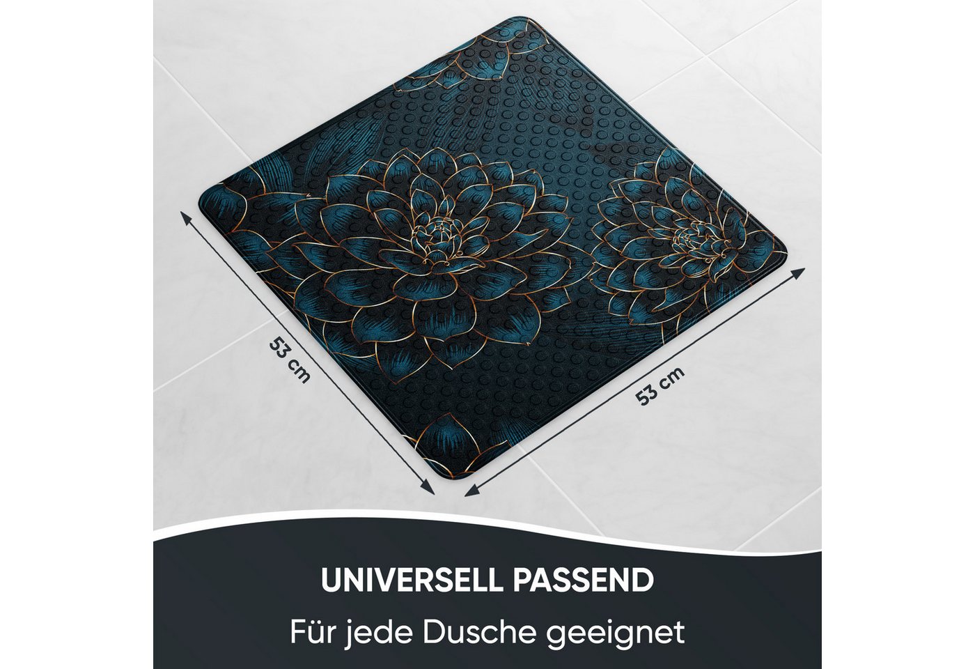 Sanilo Duschmatte mit Motiv, viele schöne Badematten zur Auswahl, rutschfeste & sichere Badematte, hochwertig, Kunststoff PVC, quadratisch, 230 extra starke Sau – Bild 3 von 5