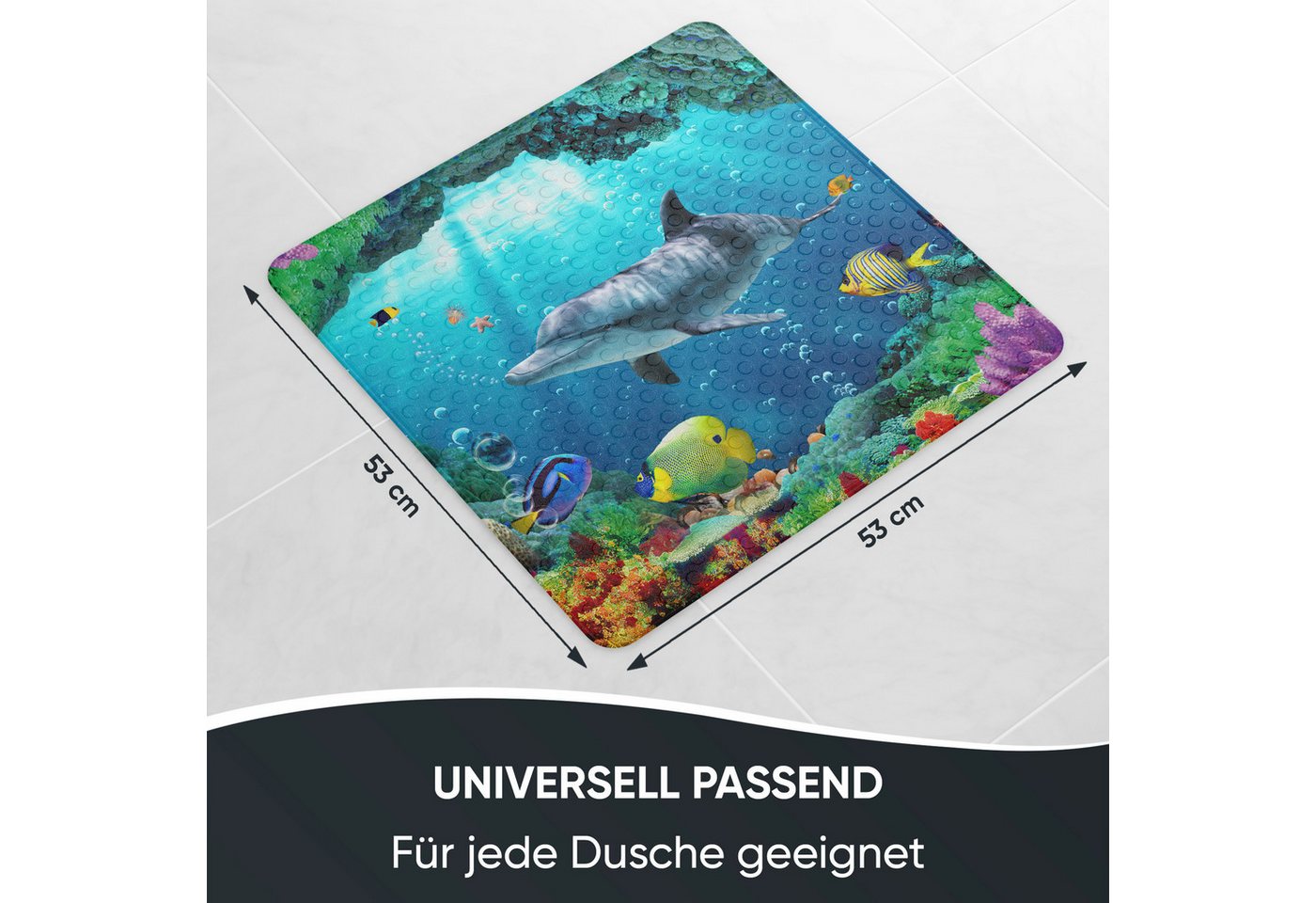 Sanilo Duschmatte mit Motiv, viele schöne Badematten zur Auswahl, rutschfeste & sichere Badematte, hochwertig, Kunststoff PVC, quadratisch, 230 extra starke Sau – Bild 3 von 5