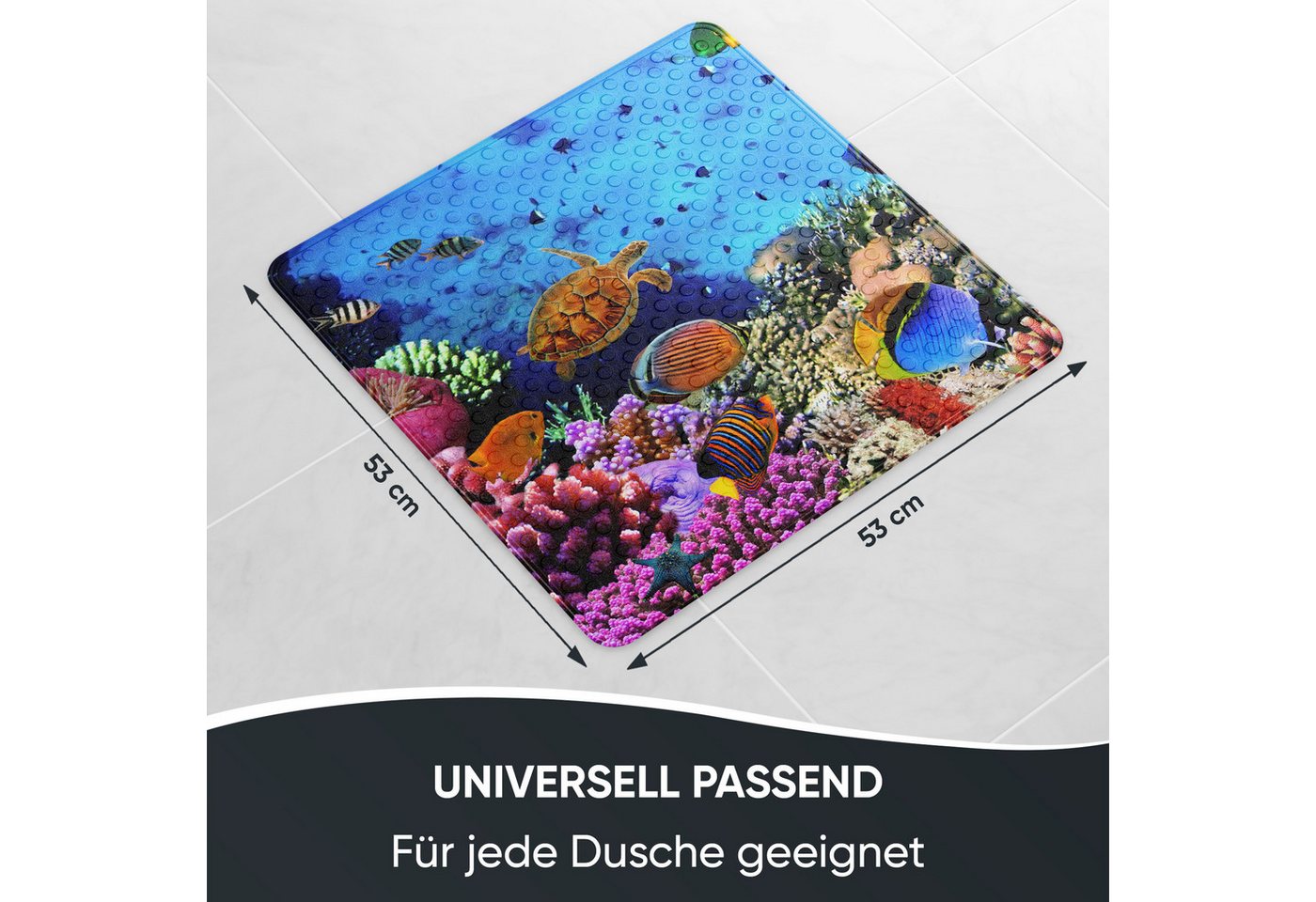 Sanilo Duschmatte mit Motiv, viele schöne Badematten zur Auswahl, rutschfeste & sichere Badematte, hochwertig, Kunststoff PVC, quadratisch, 230 extra starke Sau – Bild 3 von 5
