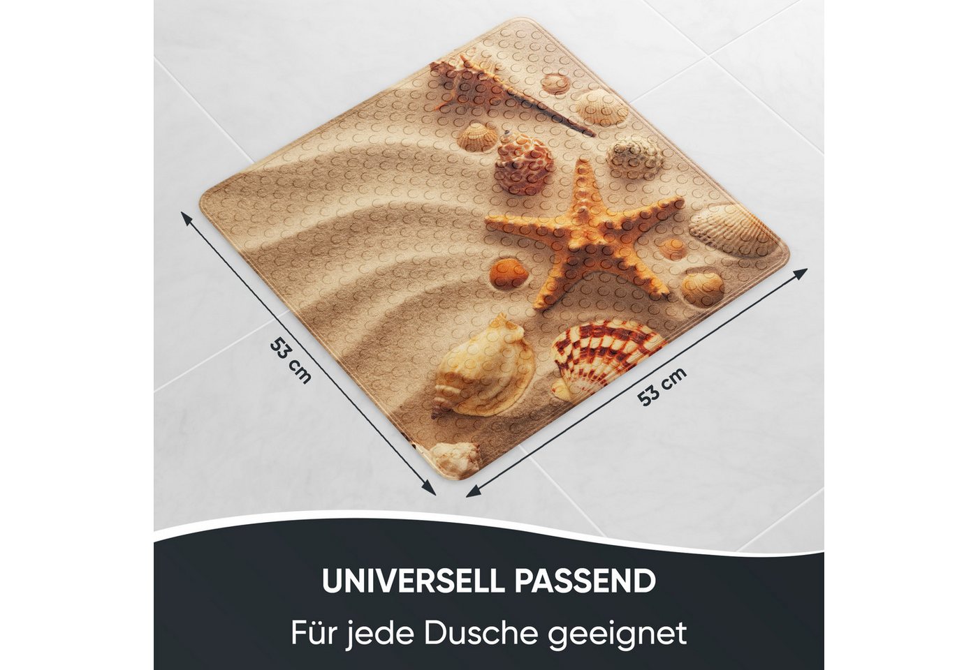 Sanilo Duschmatte mit Motiv, viele schöne Badematten zur Auswahl, rutschfeste & sichere Badematte, hochwertig, Kunststoff PVC, quadratisch, 230 extra starke Sau – Bild 3 von 5