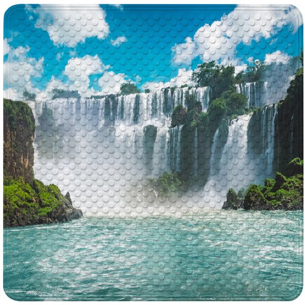 Sanilo Duschmatte Wasserfall, rutschfeste & sichere Badematte, hochwertig, mit Motiv, Kunststoff PVC, quadratisch, 230 extra starke Saugnäpfe, 53 x 53 cm, wasch