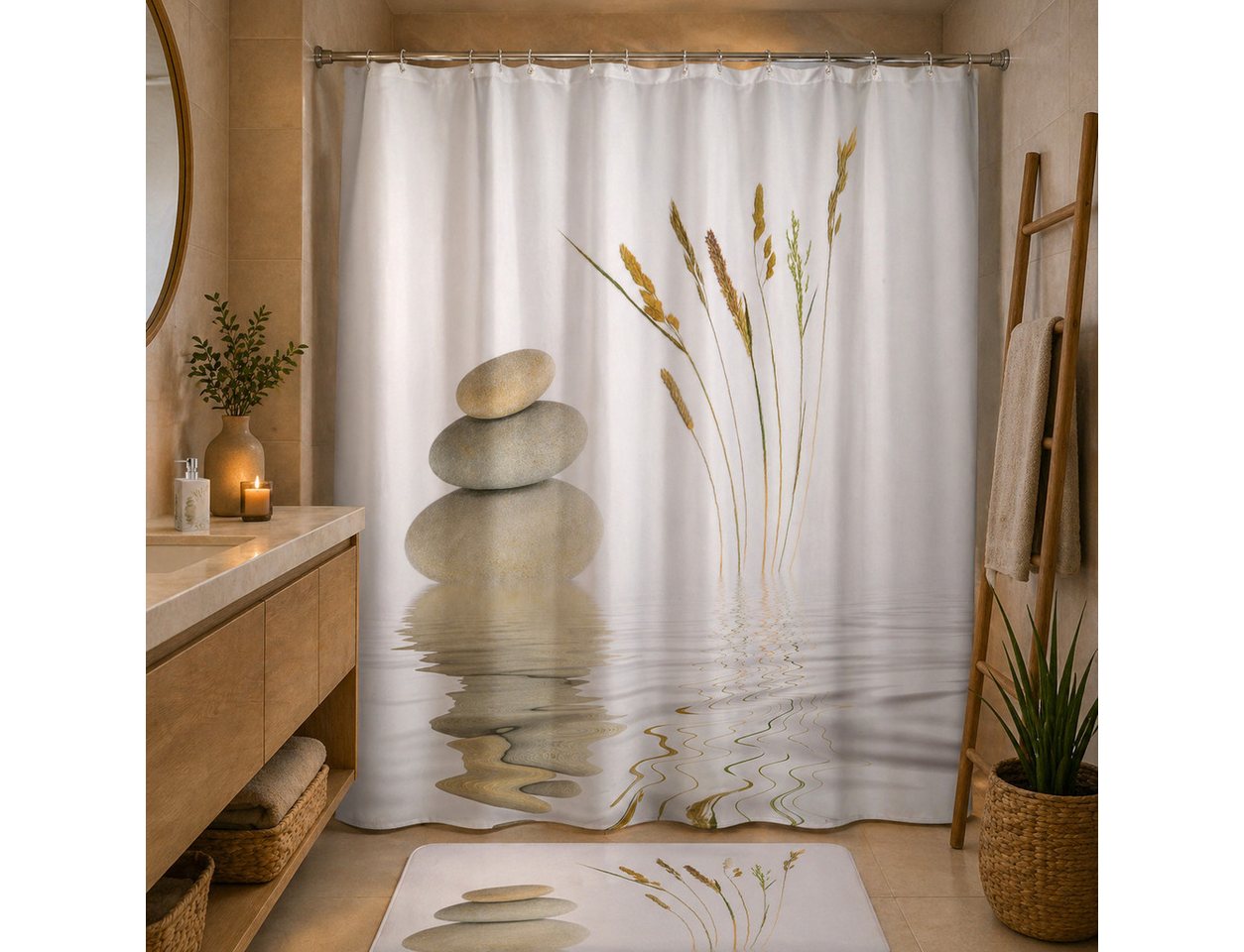 Sanilo Duschvorhang 180 x 200 cm, viele schöne Duschvorhänge zur Auswahl Breite 180 cm, 100% wasserdicht, Anti-Schimmel-Effekt, hochwertige Qualität – Bild 2 von 5