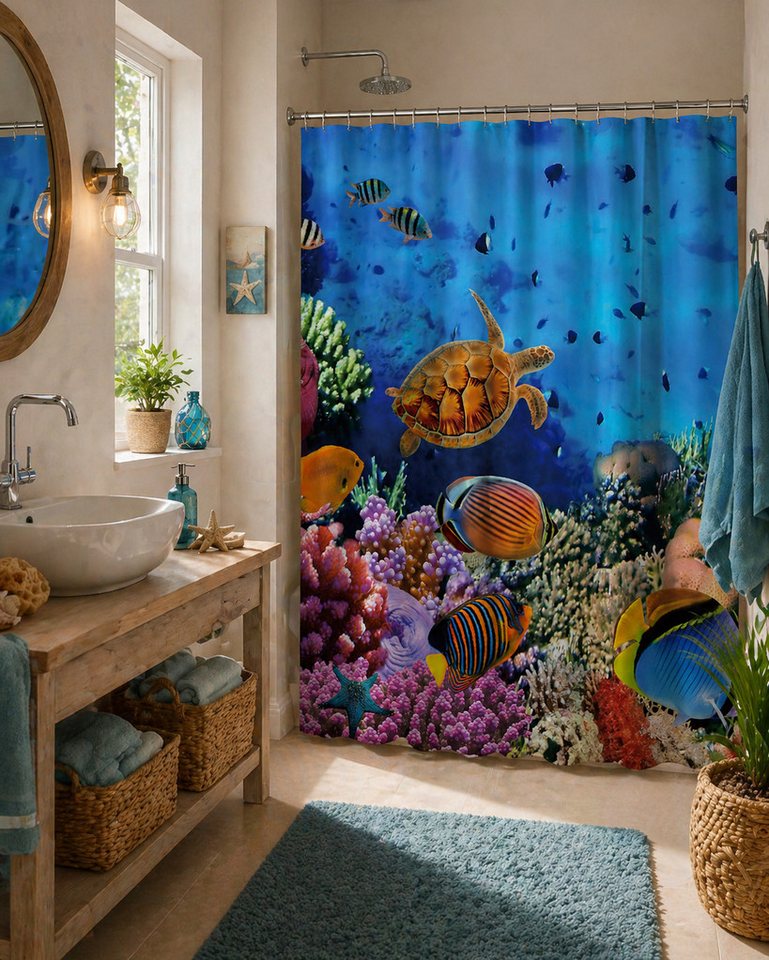 Sanilo Duschvorhang 180 x 200 cm, viele schöne Duschvorhänge zur Auswahl Breite 180 cm, 100% wasserdicht, Anti-Schimmel-Effekt, hochwertige Qualität – Bild 3 von 5