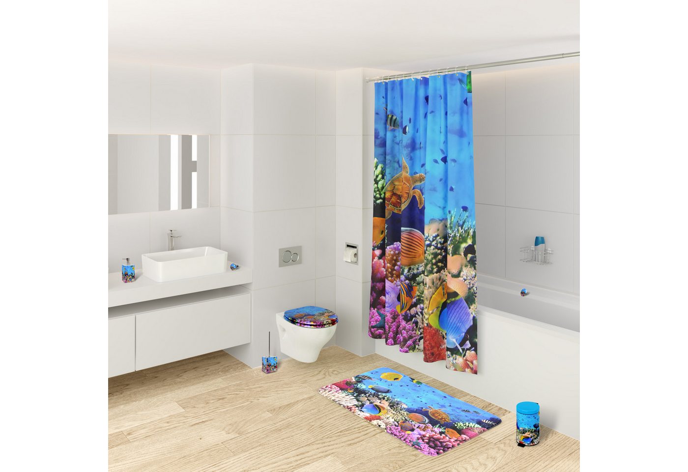 Sanilo Duschvorhang 180 x 200 cm, viele schöne Duschvorhänge zur Auswahl Breite 180 cm, 100% wasserdicht, Anti-Schimmel-Effekt, hochwertige Qualität – Bild 4 von 5