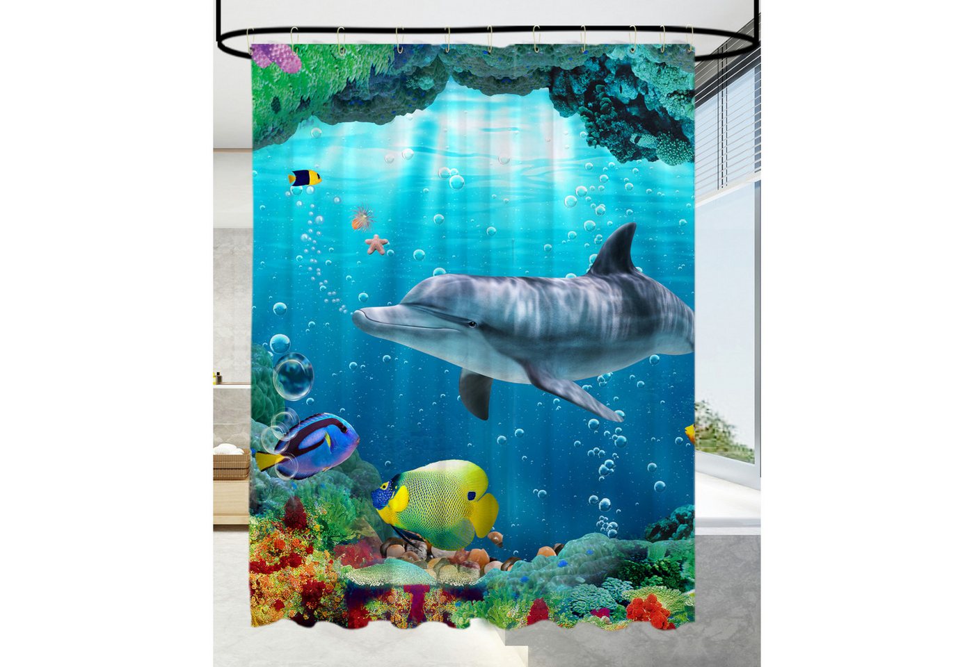 Sanilo Duschvorhang 180 x 200 cm, viele schöne Duschvorhänge zur Auswahl Breite 180 cm, 100% wasserdicht, Anti-Schimmel-Effekt, hochwertige Qualität – Bild 3 von 5