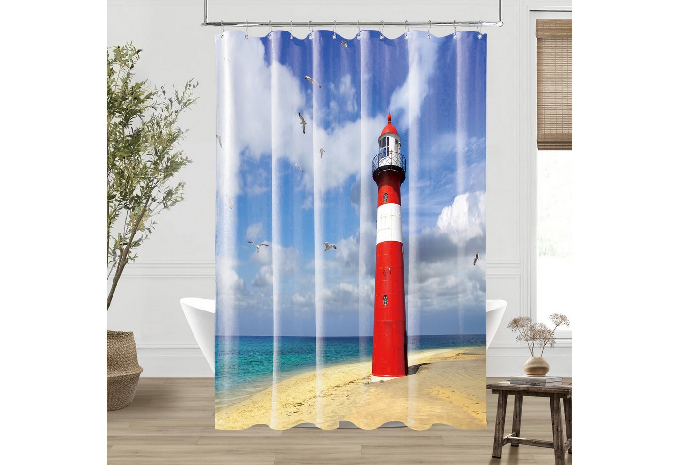 Sanilo Duschvorhang 180 x 200 cm, viele schöne Duschvorhänge zur Auswahl Breite 180 cm, 100% wasserdicht, Anti-Schimmel-Effekt, hochwertige Qualität – Bild 2 von 5