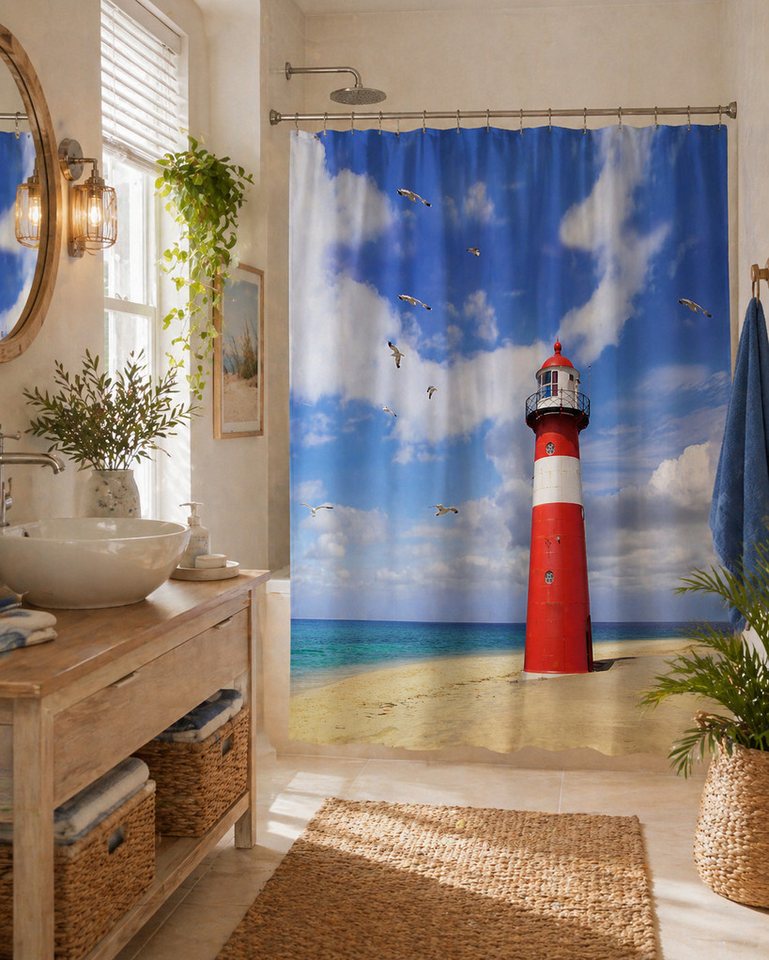 Sanilo Duschvorhang 180 x 200 cm, viele schöne Duschvorhänge zur Auswahl Breite 180 cm, 100% wasserdicht, Anti-Schimmel-Effekt, hochwertige Qualität – Bild 3 von 5