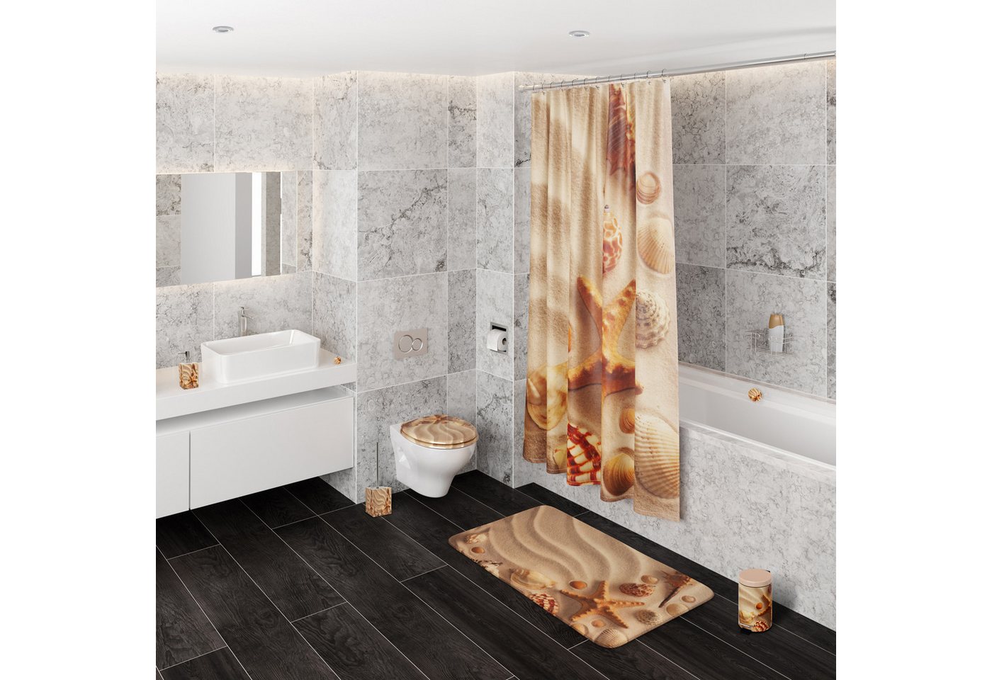 Sanilo Duschvorhang 180 x 200 cm, viele schöne Duschvorhänge zur Auswahl Breite 180 cm, 100% wasserdicht, Anti-Schimmel-Effekt, hochwertige Qualität – Bild 4 von 5